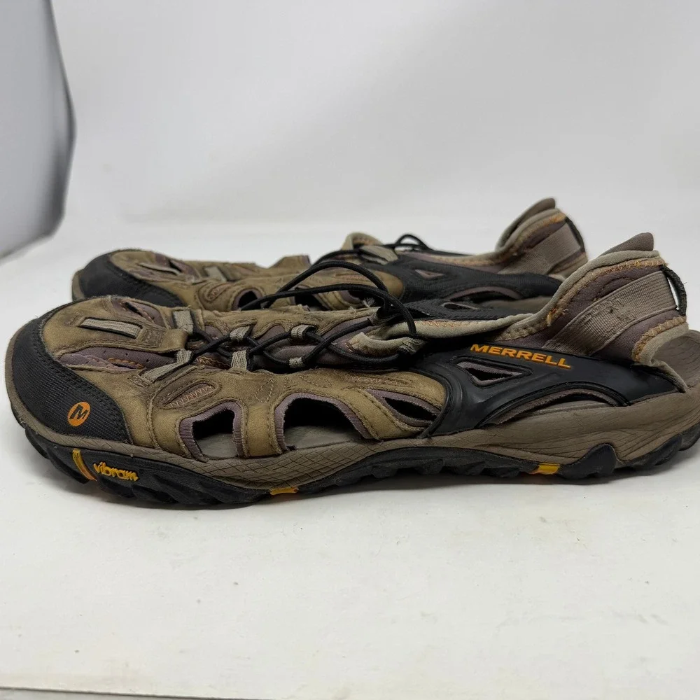 Merrell Sandals Mens 11.5 All Out Blaze Sieve Brown Water Hiking Vibram EUC